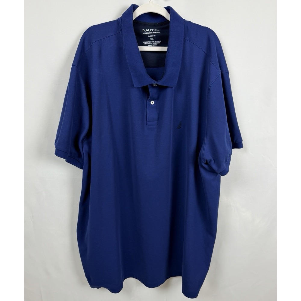 Nautica Men's 6XL Polo Shirt Big & Tall Classic Fit Short Sleeve Navy Blue